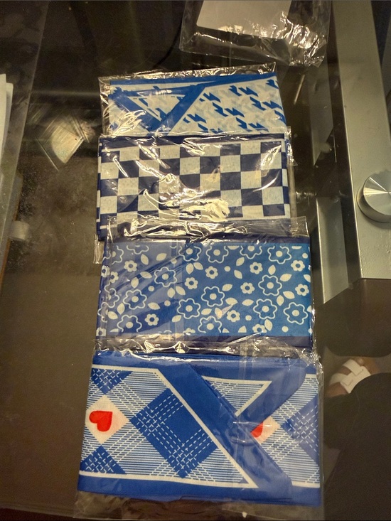 Accessories - Blue Patterned Women's Scarf - Floral & Geometric Pack